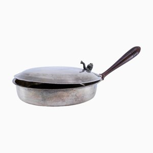 Silver Whisk with Wooden Handle and Fish-Shaped Knob Lid