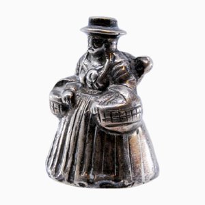 Silberne Glocke im südamerikanischen Stil mit Ureinwohnerfrau mit Kind