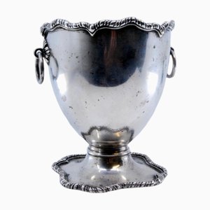 Silver Ice Bucket with Rim, Base Trims, Outer Rings and Handles