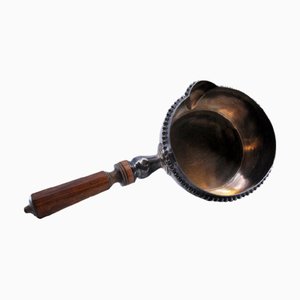 Silver Casserole with Pearly Edges and Chestnut Handle