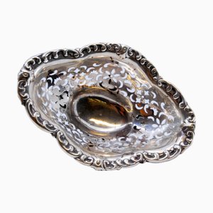 Silver Candy Box with Floral Motifs and Feet