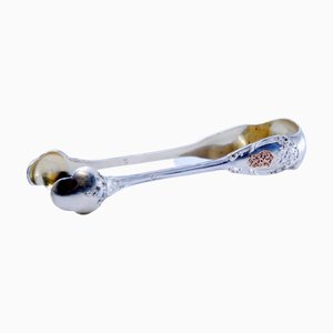 Silver Sugar Tongs with Traces of Gold