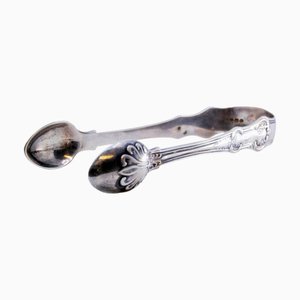 Silver Sugar Tongs with Reliefs and Monogram Cards