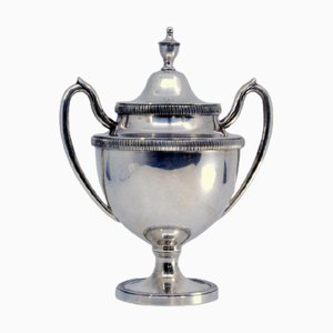 Silver Sugar Bowl with Trimmed Lid and Surround
