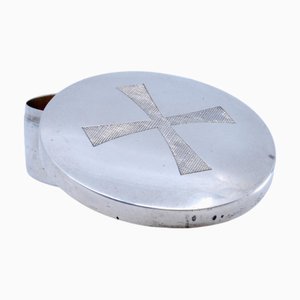 Silver Host Box with Templar Cross Lid