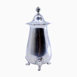 Silver Salt Shaker with Rimmed Lid and Feet