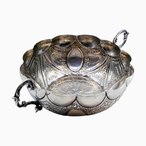 Silver Candy Box with Shell Engravings and Handles