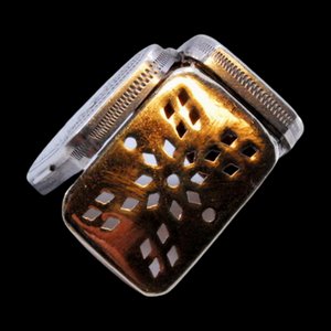 Silver and Gold Vinaigrette Box with Asymmetrical Engraving