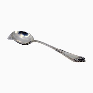 Silver Sauce Spoon with Reliefs and Grooves