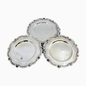 Silver Bread Plates with Engraving and Shells