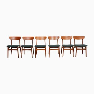 Dining Chairs in Teak attributed to Schiønning & Elgaard, Set of 6, Set of 6