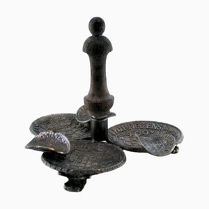 Small Silver Ashtray with Three Cigarette Holders