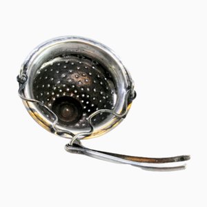 Silver Tea Strainer with Hanging Handle
