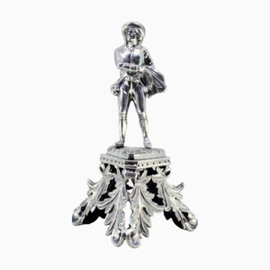 Silver Toothpick Holder with Troubadour