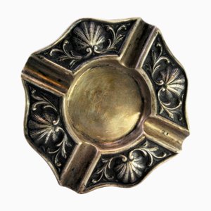 Silver Ashtray with Shell-Shaped Reliefs