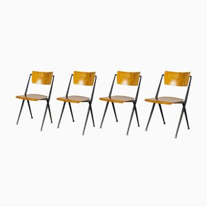 Vintage Pyramid Chairs by Wim Rietveld for Ahrend de Cirkel, Set of 4