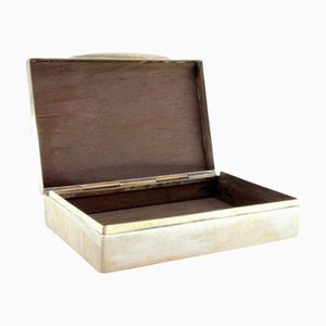 Silberne Tabakdose mit Holzfutter