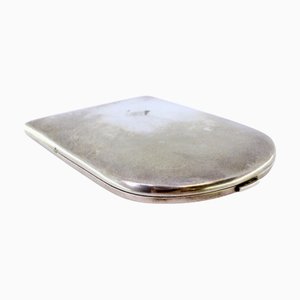 Hufeisenförmiges silbernes Zigarettenetui mit goldener Innenseite und Deckel