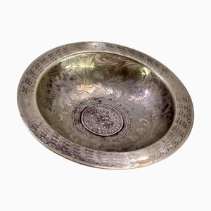 Silver Candy Box with Engraved Floral Motifs and a Reis Coin Central