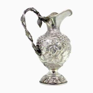 Silver Wine Jug with Reliefs of Bunches of Grapes and Foliage