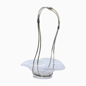 Silver Glass Candy Box with Applications