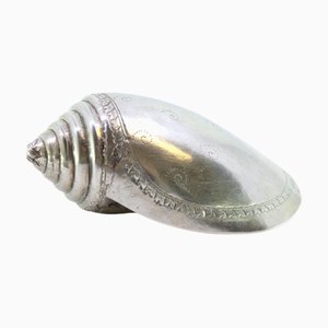 Silver Conch Shell with Engraved Floral Motifs