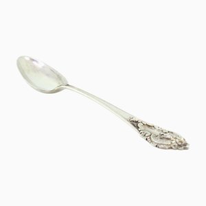 Silver Rice and Serving Spoon with Shell-Shaped Borders