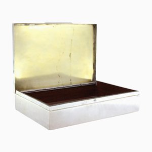 Smooth Silver Snuffbox with Wooden Interior