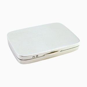 Plain Silver Matchbox with Opening Application and Hinged Lid