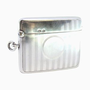 Silver Matchbox with Guilloche Bands