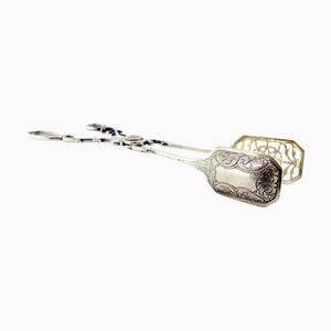 Salad Tongs in Cut-Out Silver