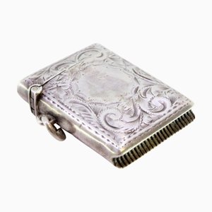 Silver Matchbox with Engraved Floral Motifs