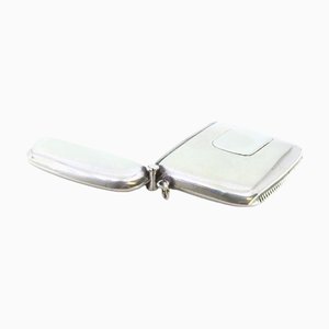 Silver Matchbox with Front Monogram and Hanging Ring