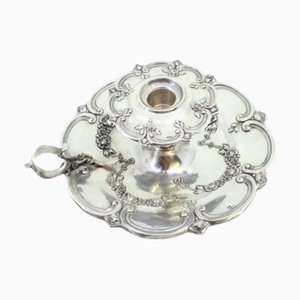 Silbernes Paddel mit floralen Motiven und akanthusblattförmigen Griffapplikationen