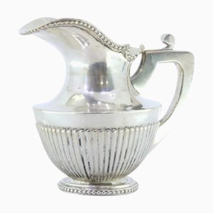 Fluted Silver Gravy Boat with Rim Grooves