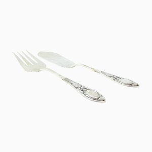 Silver Cheese Knife and Fork, Set of 2