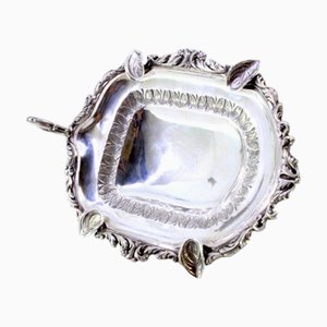 Silver Ashtray with Acanthus Leaves Relief, Cut-Out, Cigarette Holders and Feet with Appliqués