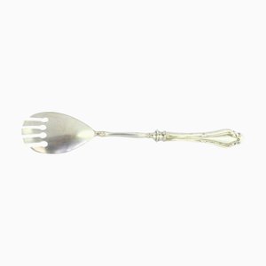 Silver Spaghetti Spoon with Stylized Handle and Shells Embossed Ladle