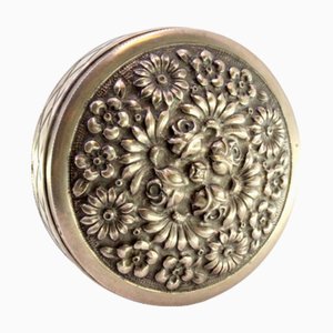 Silver Box with Floral Relief and Border