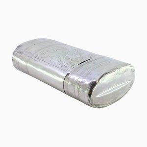 Silver Cigar Case with Engraved Wreaths