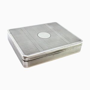 Snuffbox in Guilloche Silver with Raised Friezes