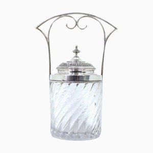 Wavy Glass Candy Box with Silver Structure