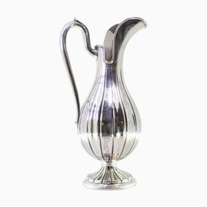 Fluted Silver Water Jug with Engravings
