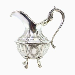 Silver Gravy Boat with Pearly Friezes Rim and Claw-Shaped Feet