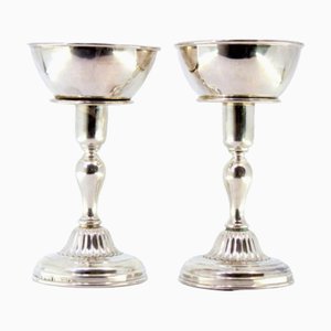 Bougeoirs en Argent avec Tiges Tournées, Set de 2