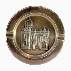 Aschenbecher aus Perlmutt-Silber mit Reliefs aus dem Jerónimos-Kloster
