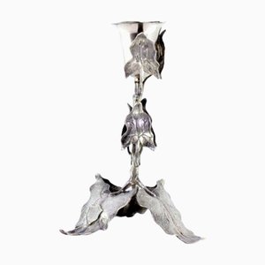 Silver Toothpick Holder with Climbing Calyx and Tripod-Shaped Acanthus Leaves