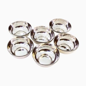 Lavabi in argento con bordi perlati, set di 6