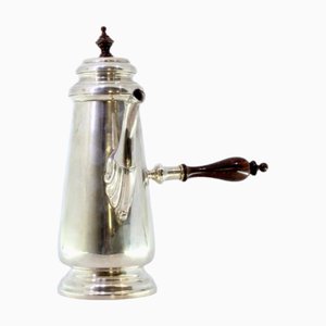 Silver Chocolate Maker with Wooden Handle