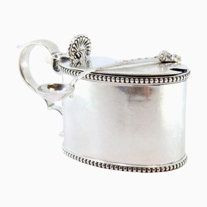 Zuckerdose in Silber mit Perlmuttfriesen